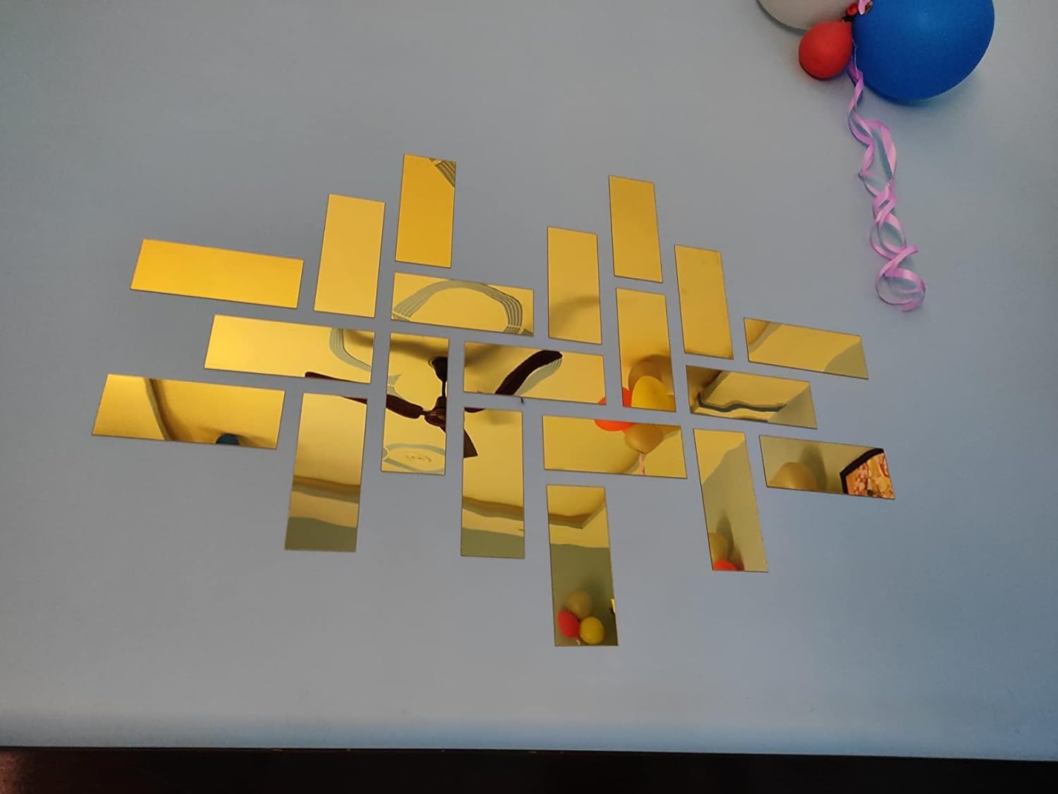 golden acrylic rectangle mirror stickers