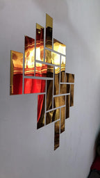 golden acrylic rectangle mirror stickers up