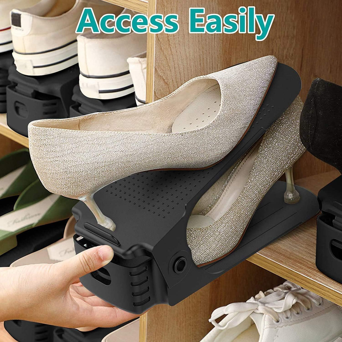 Adjustable Double-Decker Shoe Organizer