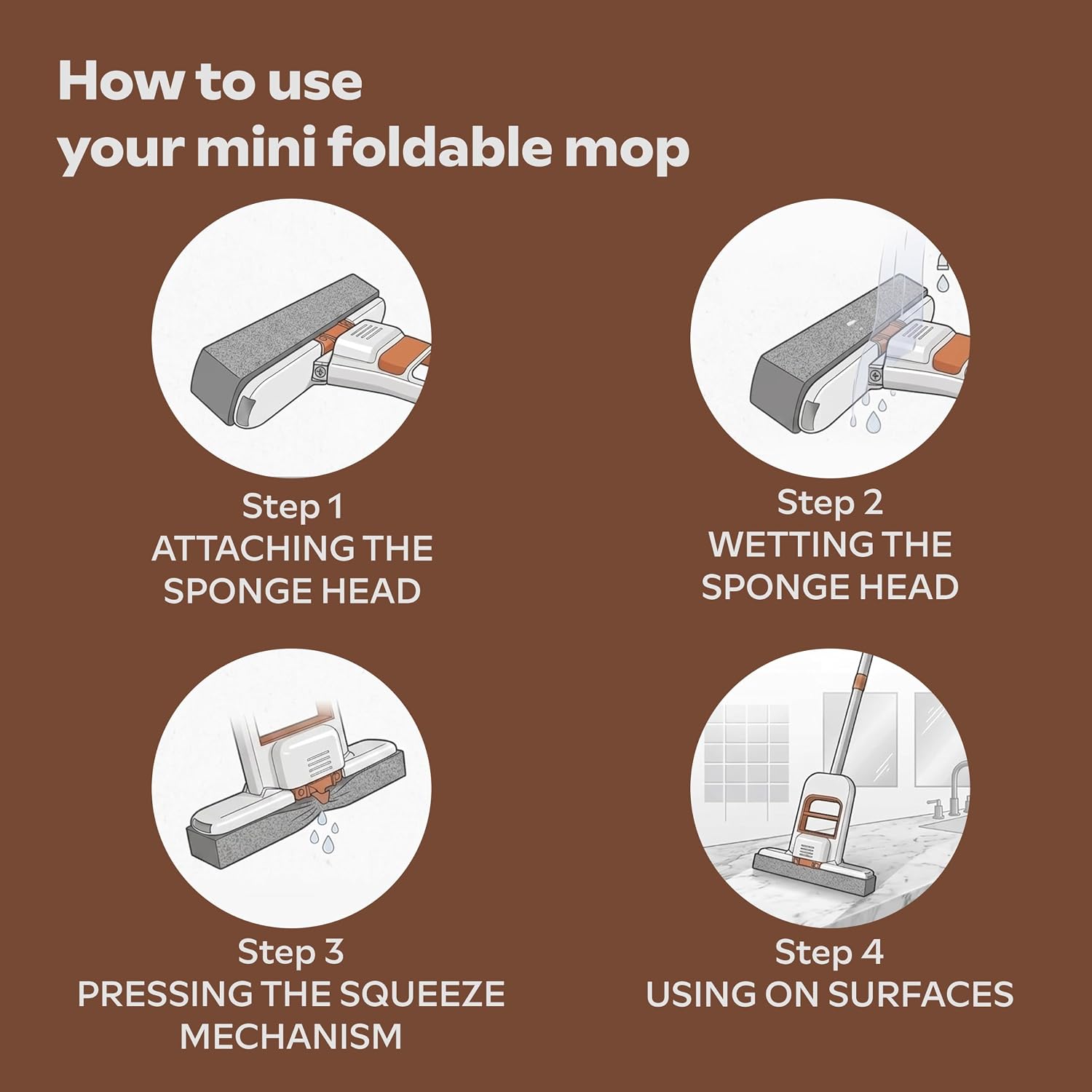 Portable Mini Self-Squeeze Mop