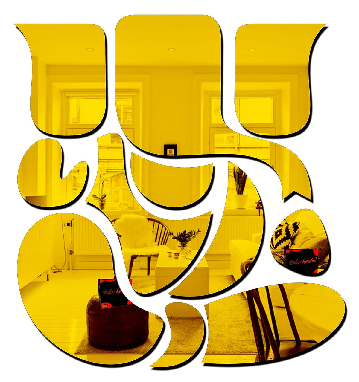Ganesha Acrylic Golden Mirror Wall Sticker