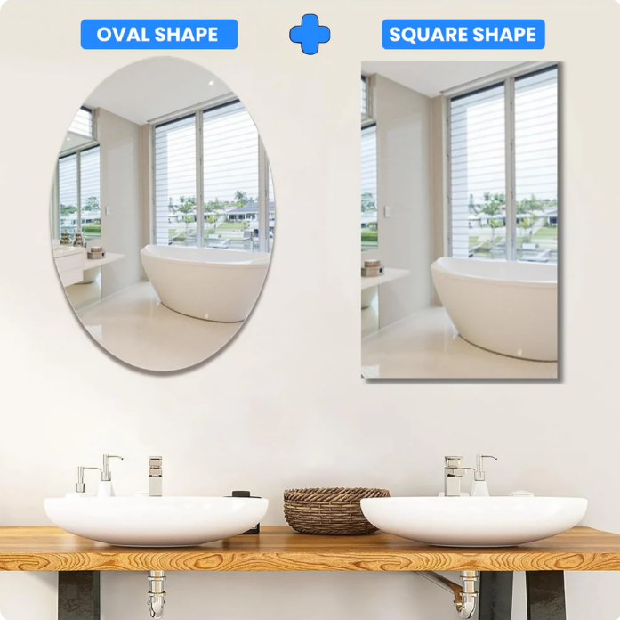 Combo of Mirror Bigger 30cm × 40cm  (Pack of 2)